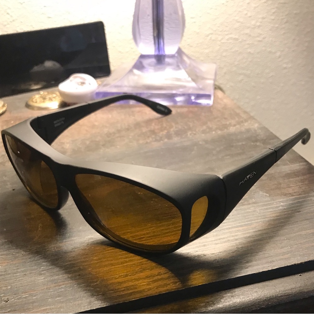 Haven Designer Fitover Sunglasses Meridian in Black & Polarized Yellow Lens